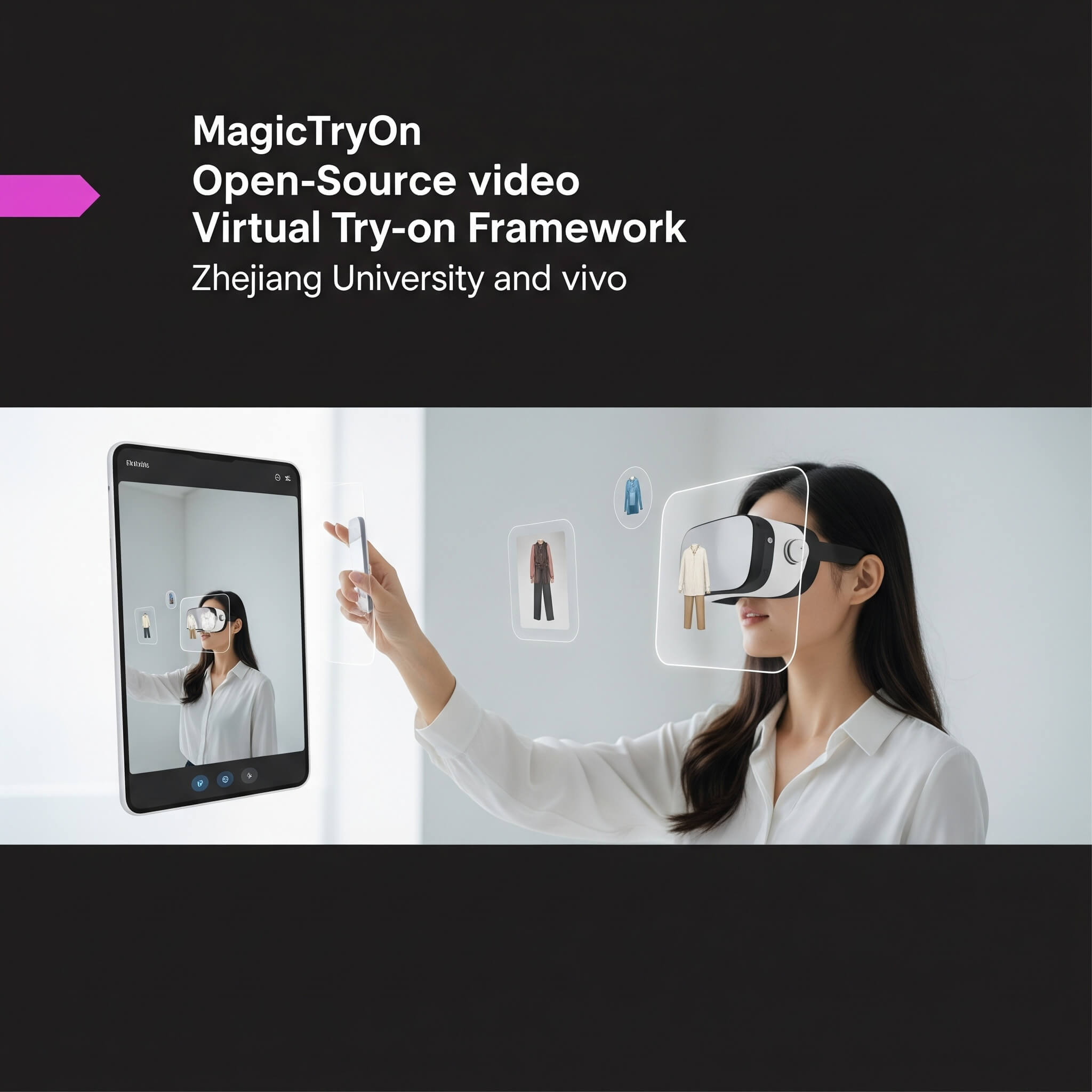 浙大联合vivo通信公司 开源视频虚拟试穿框架MagicTryOn